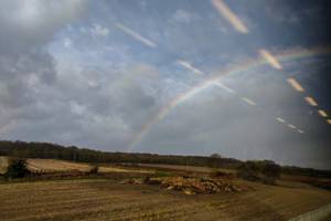 Rainbow as seen from the train window